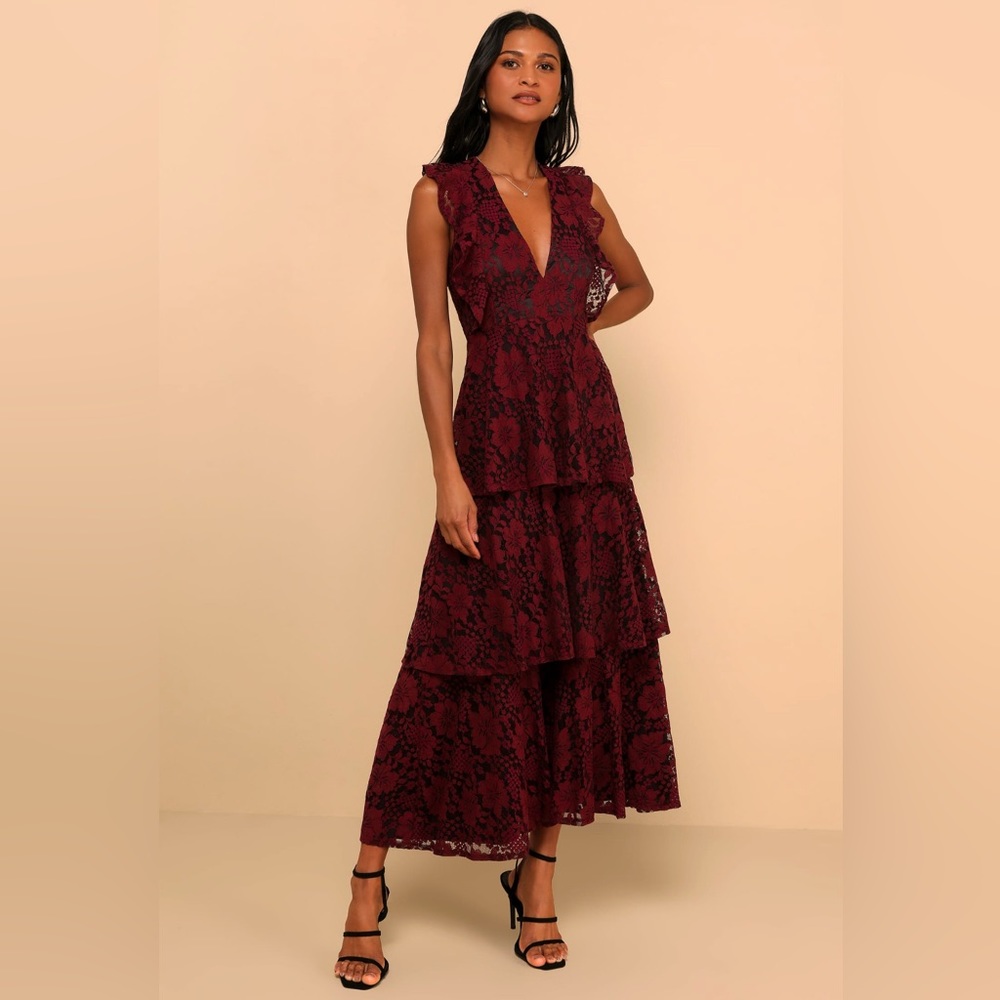 Molinetto Lace Tiered Maxi Dress